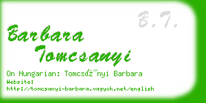 barbara tomcsanyi business card